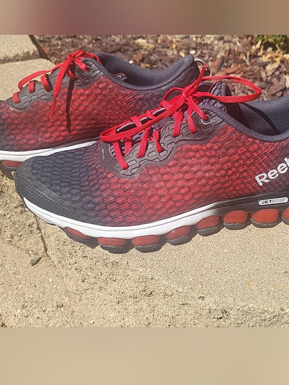 Reebok Men's Red and Black Jet Fuse Athletic Shoes